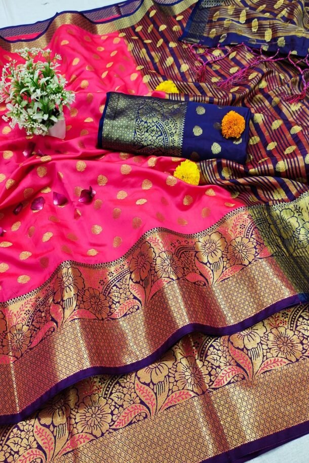 Buy Designer Kanchipuram Heavy Silk Pink Saree Collection.