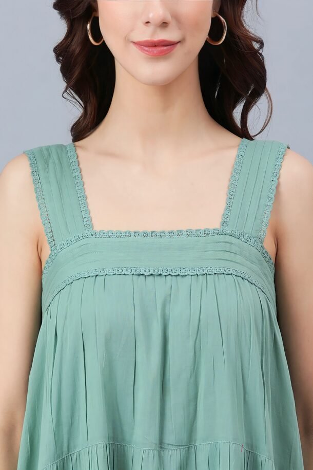 Buy Designer Heavy Cotton Western Flared Sleeveless Dress.