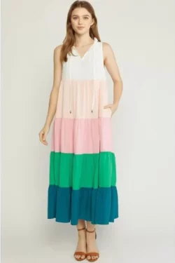 Latest Designer multi pastel colors Long Maxi Kurti Dress.