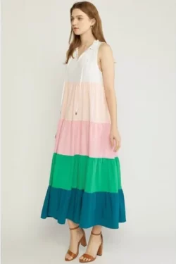 Latest Designer multi pastel colors Long Maxi Kurti Dress.